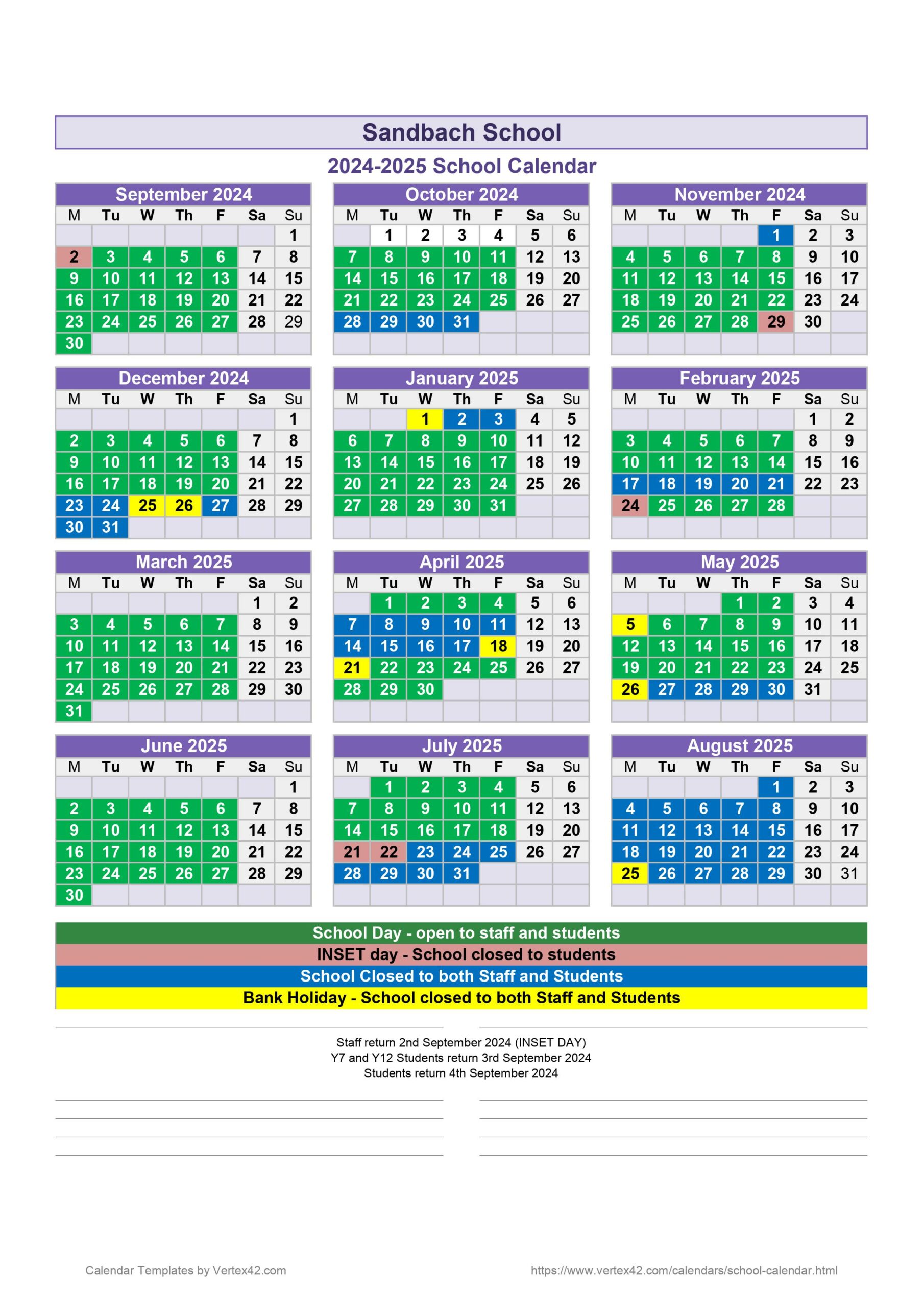 Term Dates Sandbach School